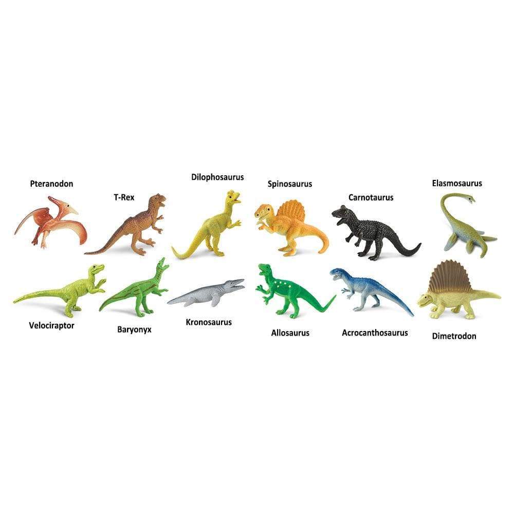 Pteranodon  
T-Rex  
Dilophosaurus  
Spinosaurus  
Carnotaurus  
Elasmosaurus  
Velociraptor  
Baryonyx  
Kronosaurus  
Allosaurus  
Acrocanthosaurus  
Dimetrodon