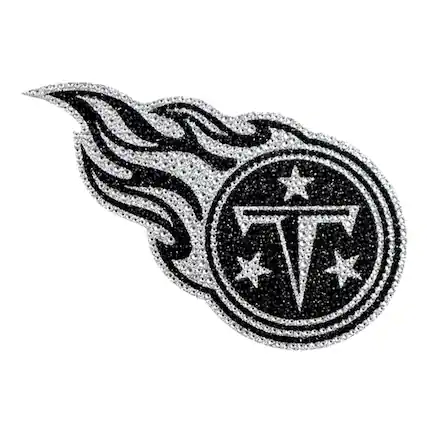 Front. TCL - Tennessee Football Titans Auto Emblem Decal - Rhinestones Look Makes it Sparkle - Works on other Hard Surfaces also - Multi.