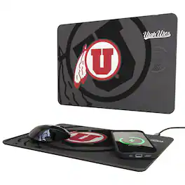 Keyscaper - Utah Utes Wireless Charger and Mouse Pad - Multicolor