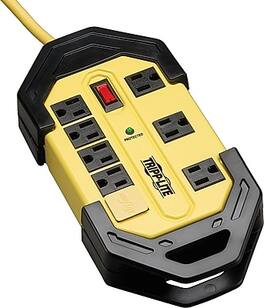 Tripp Lite - 8 Outlet Surge Protector, 12' Cord, 1500 Joules - Yellow/Black