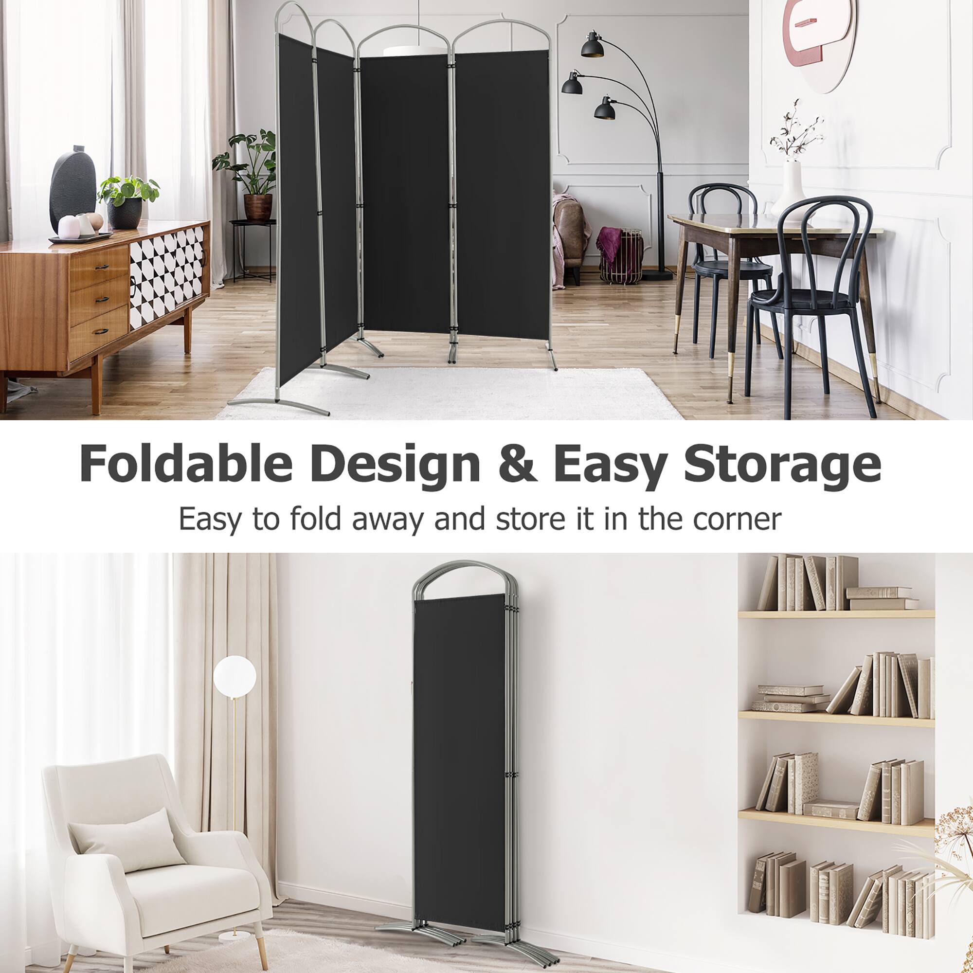 Foldable Design & Easy Storage  
Easy to fold away and store it in the corner
