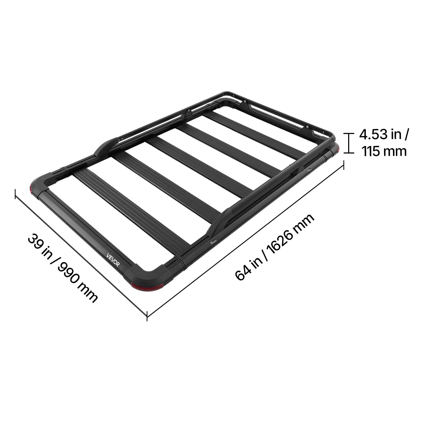 4.53 in / 115 mm  
39 in / 990 mm  
64 in / 1626 mm