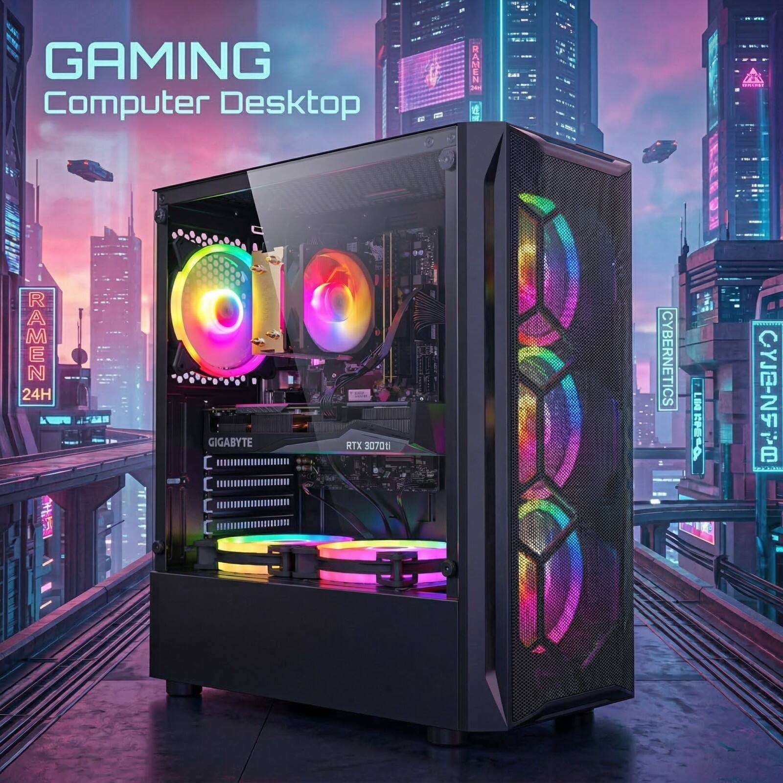 GAMING Computer Desktop  
RAMEN 24H  
GIGABYTE RTX 3070ti  
CYBERNETICS
