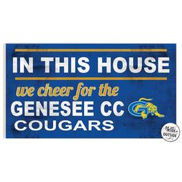 Jardine - SUNY Genesee Community College 11" x 20" Indoor/Outdoor In This House Sign - Blue