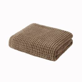 Gracie Mills - Dorian Waffle Weave Solid Chenille Throw - Brown