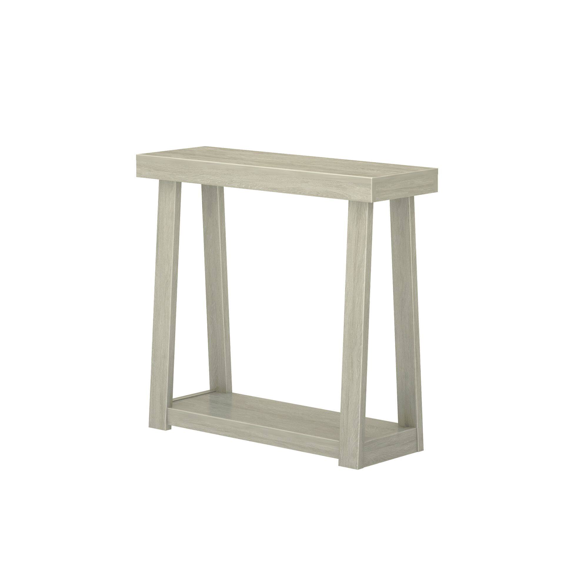 Alt View 2. Plank+Beam - Classic Console Table with Shelf - 36 inches, Seashell - Seashell.