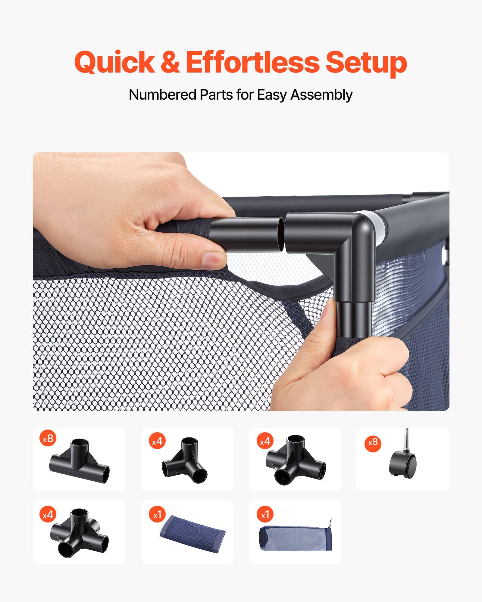 Quick & Effortless Setup  
Numbered Parts for Easy Assembly  
x8 x4 x4 x8 x4 x1 x1