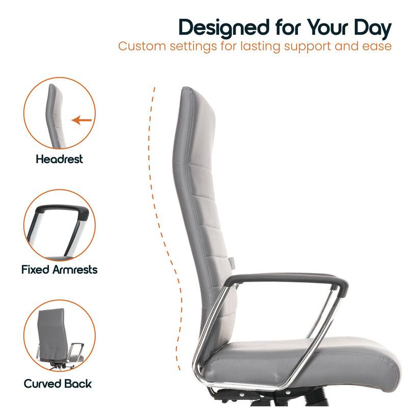 Designed for Your Day  
Custom settings for lasting support and ease  

- Headrest  
- Fixed Armrests  
- Curved Back