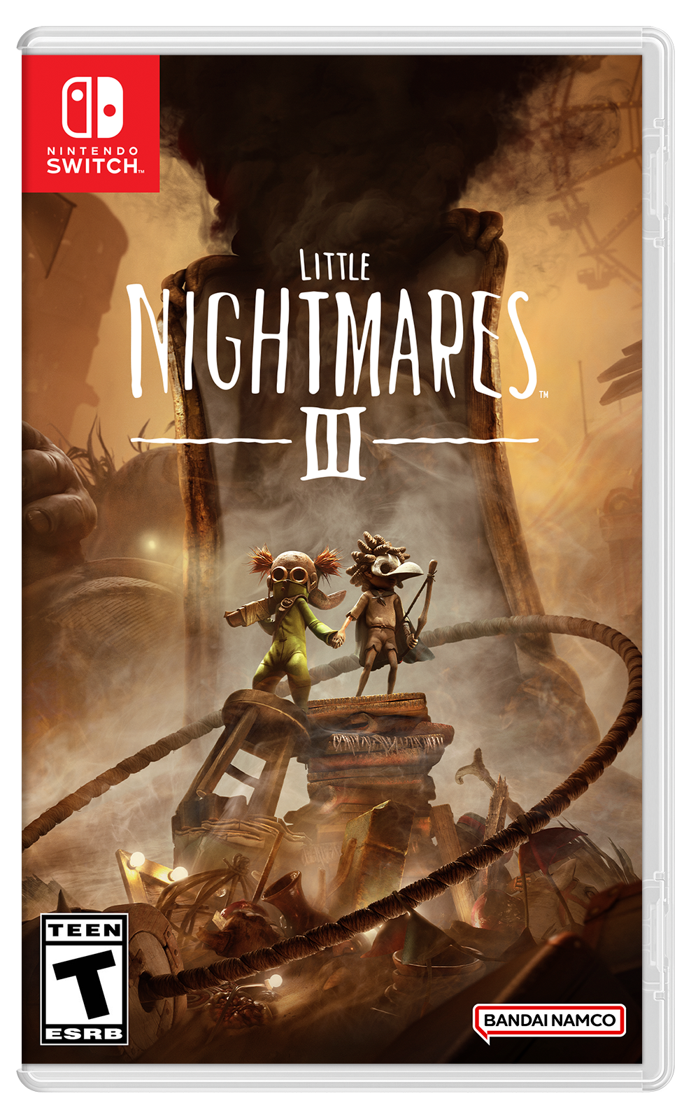 Little Nightmares II is a video game for the Nintendo Switch console. It is rated Teen by the ESRB and is developed by Bandai Namco.