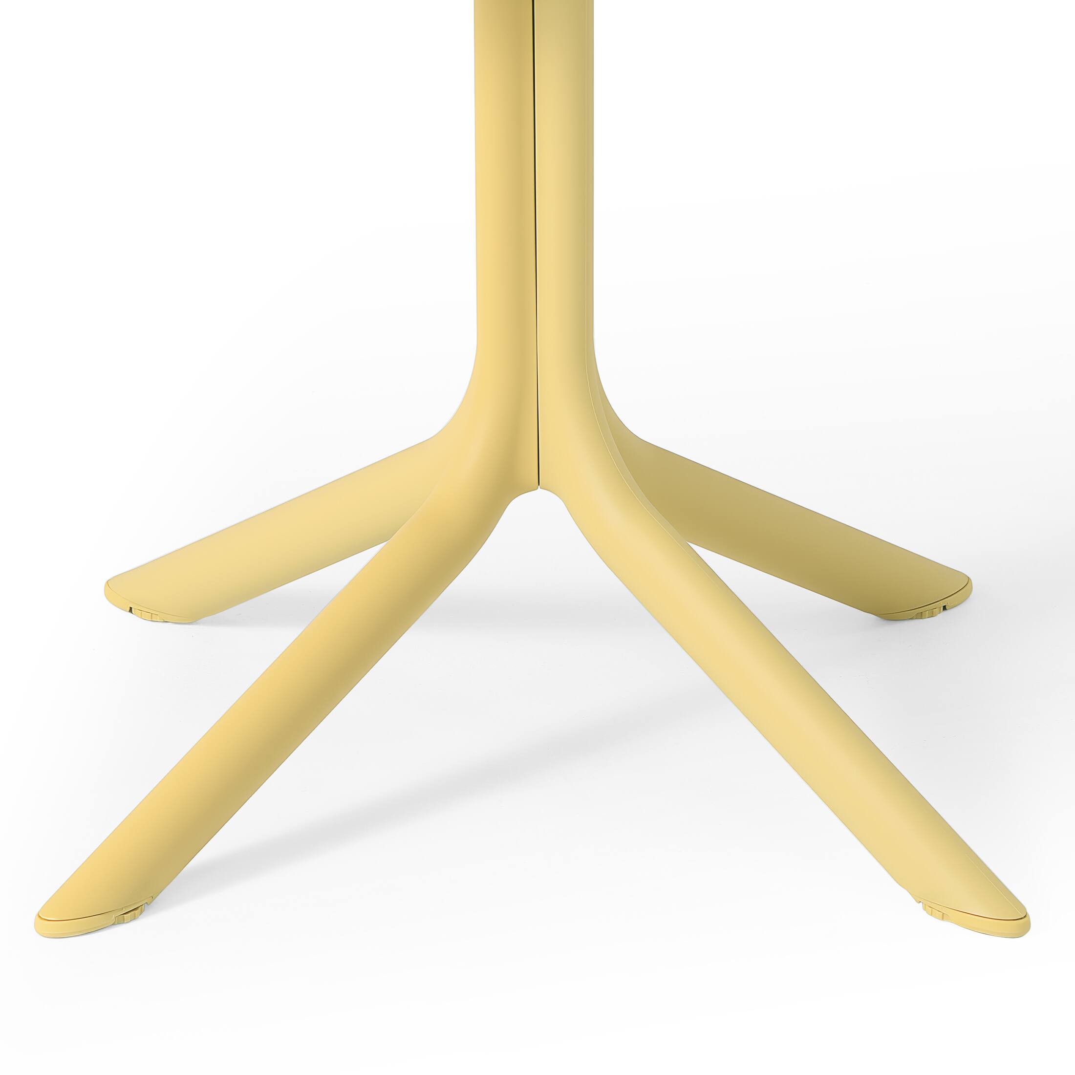 Alt View 4. WestinTrends - WestinTrends Playa 31.5" Square Outdoor Plastic Resin Patio Dining Table for 4 - Yellow.