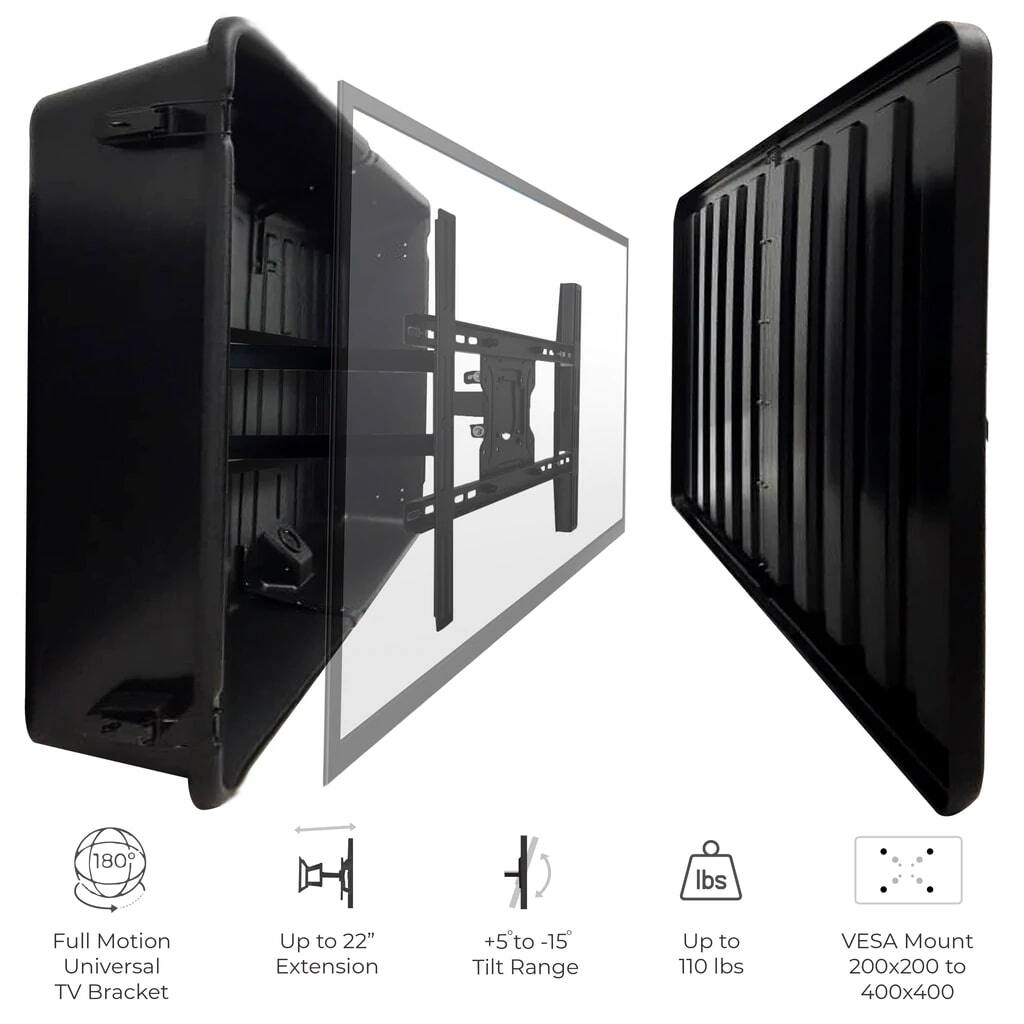 Angle. Heat Storm - Storm Shell Weatherproof 55" Outdoor TV Enclosure - Black.