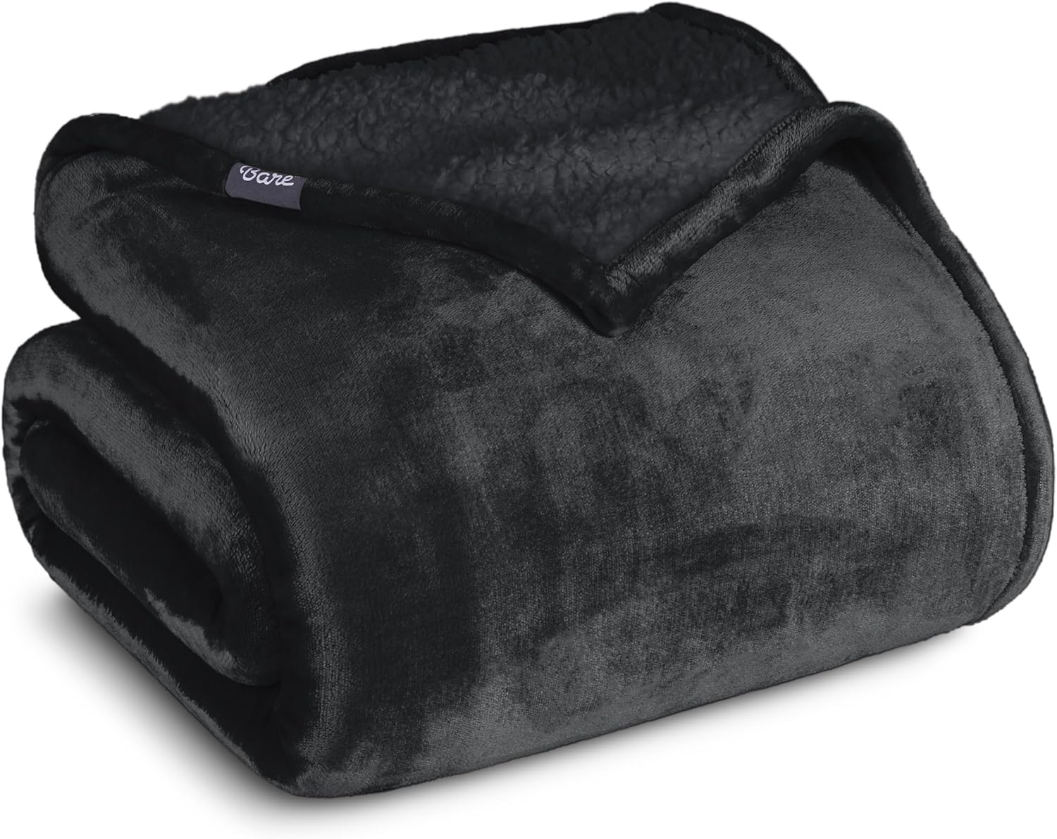 Front. blue - Paaaawaters Bare Home Sherpa Fleece Blanket - Twin/Twin Extra Long - Blanket for Bed, Sofa, and Couch - color:03-Black-Black+size:Twin/TwinXL.