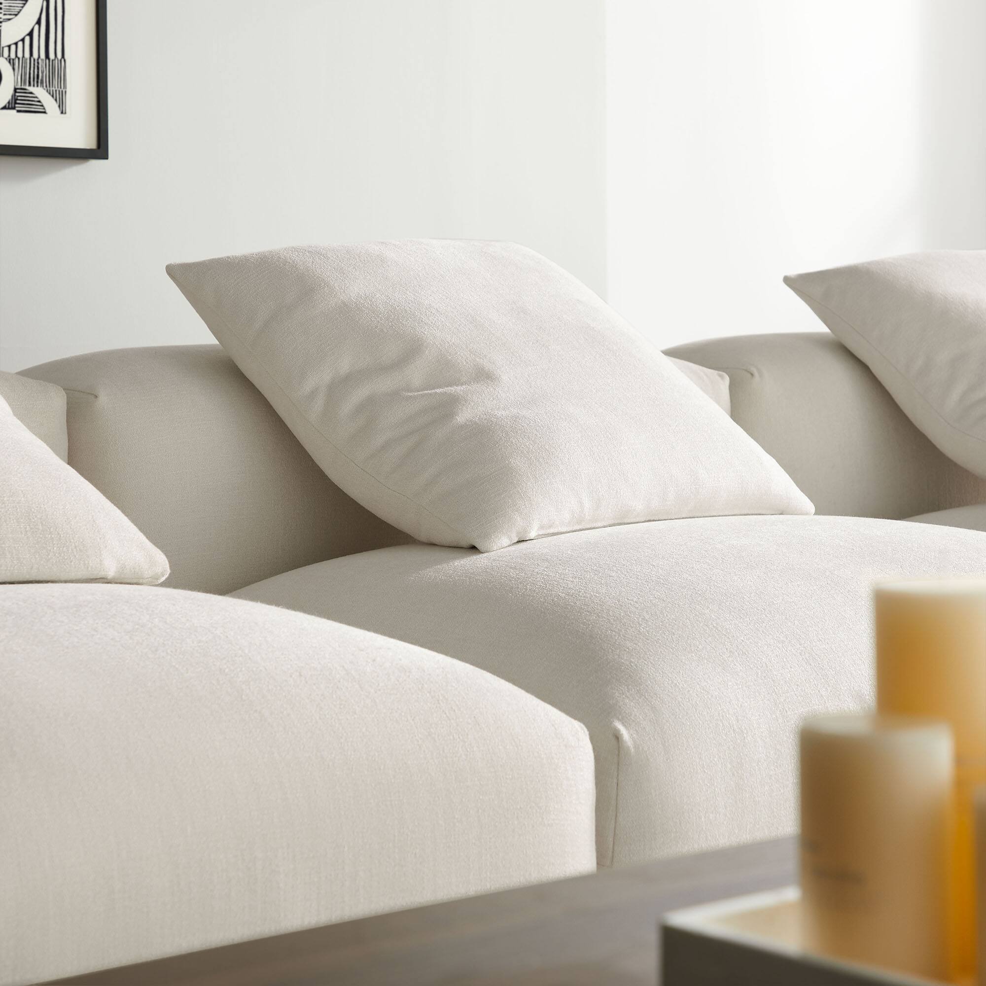 Alt View 7. Modway - Solace 4-Piece Modular Upholstered Fabric Sectional Sofa by Modway - Gray.