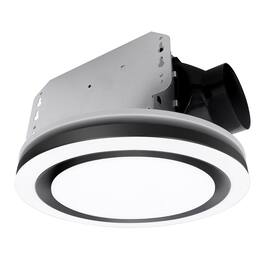 Akicon - 1390N3 Series Decorative Fan Speed 90 CFM Ceiling Bathroom Exhaust Fan with 18 Watt Dimmable 3CCT LED Light Round - Black