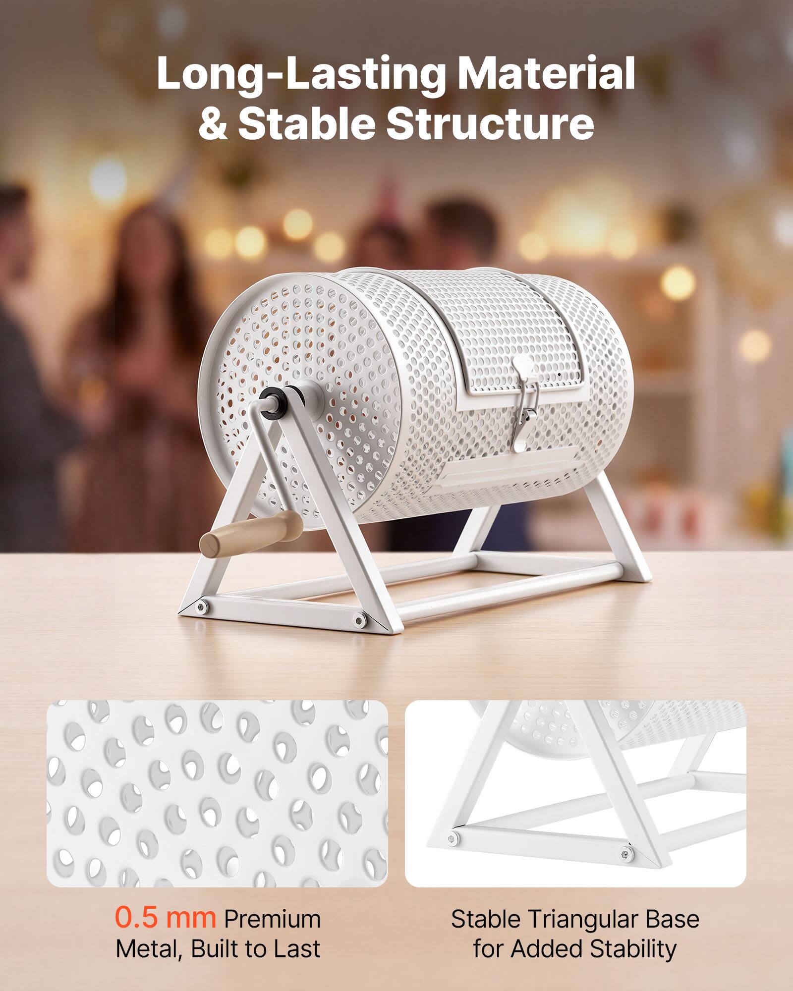 Long-Lasting Material & Stable Structure

0.5 mm Premium Metal, Built to Last

Stable Triangular Base for Added Stability