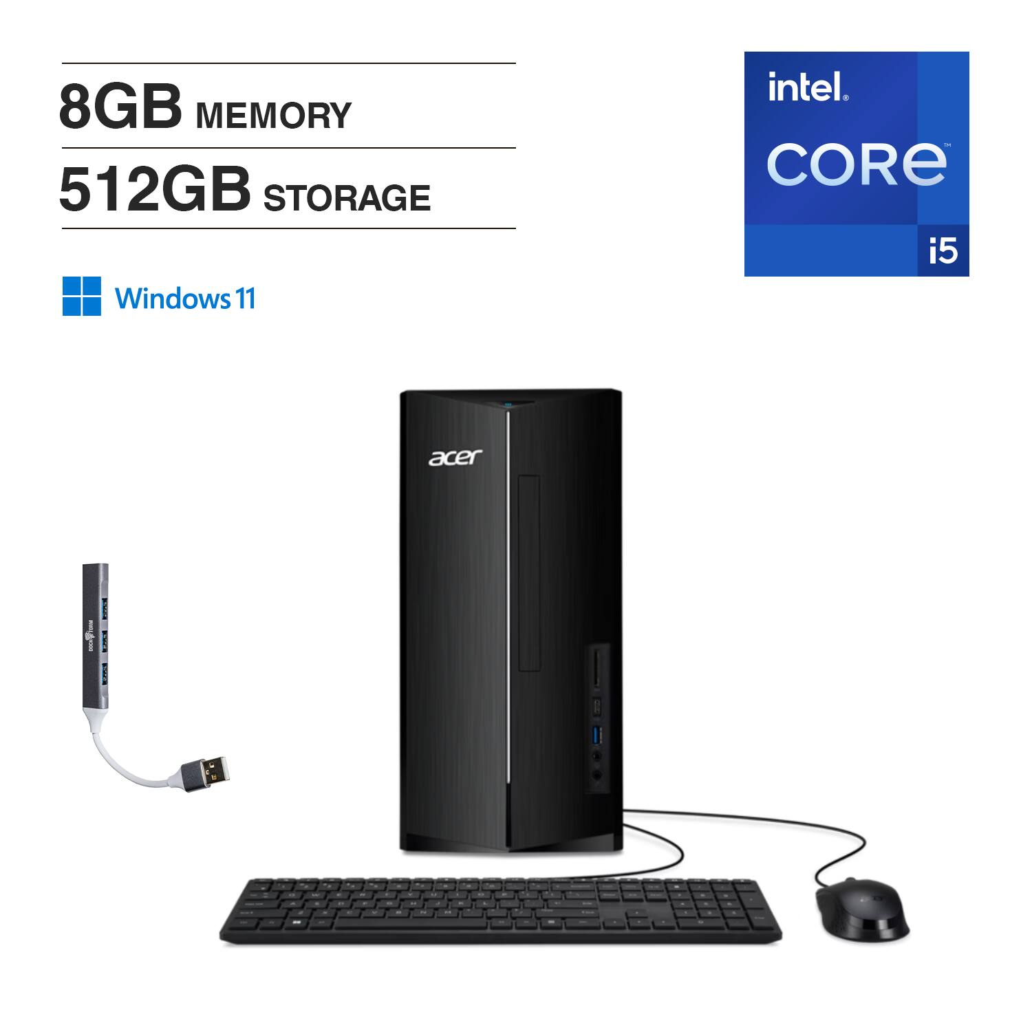 8GB MEMORY  
512GB STORAGE  
Windows 11  
Intel Core i5  
Acer
