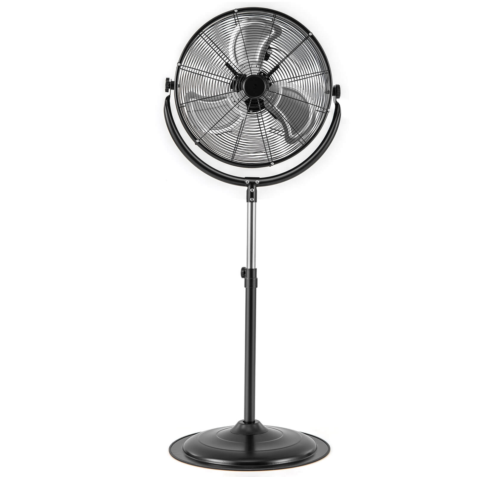 Front. Costway - Costway 20" High Velocity Standing Fan with 3 Speeds 360° Tilt & Adjustable Height for Greenhouse Workshop Black - Black.
