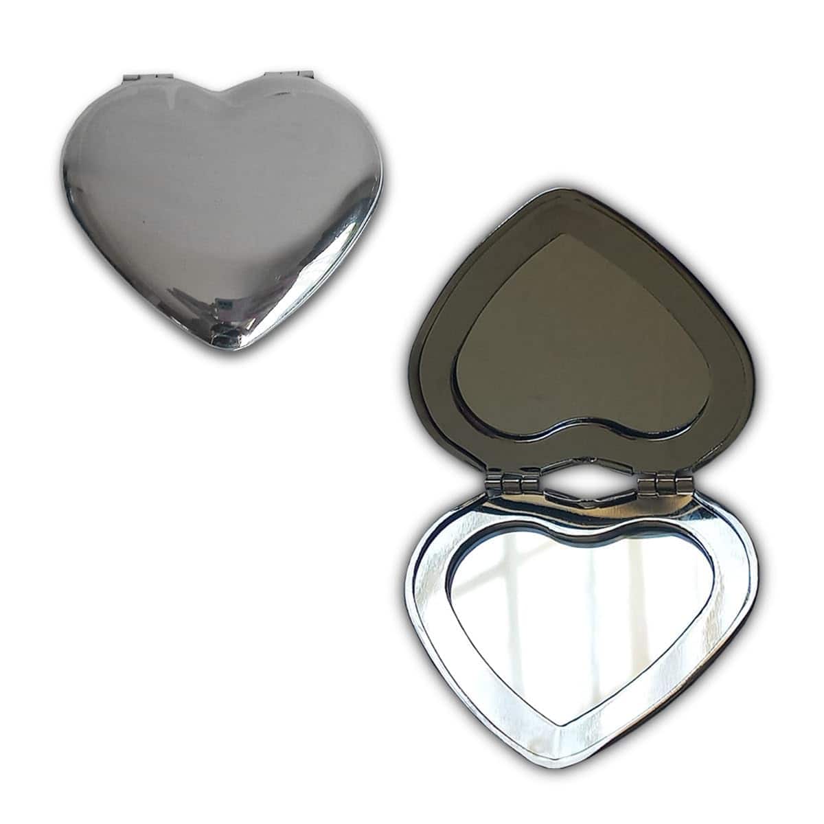 Earthley Blooms - Heart-shaped Compact Mirror (6cm) - Cute Foldable Mini Pocket For Purse And Portable Small Travel Daily Touch-ups - Default