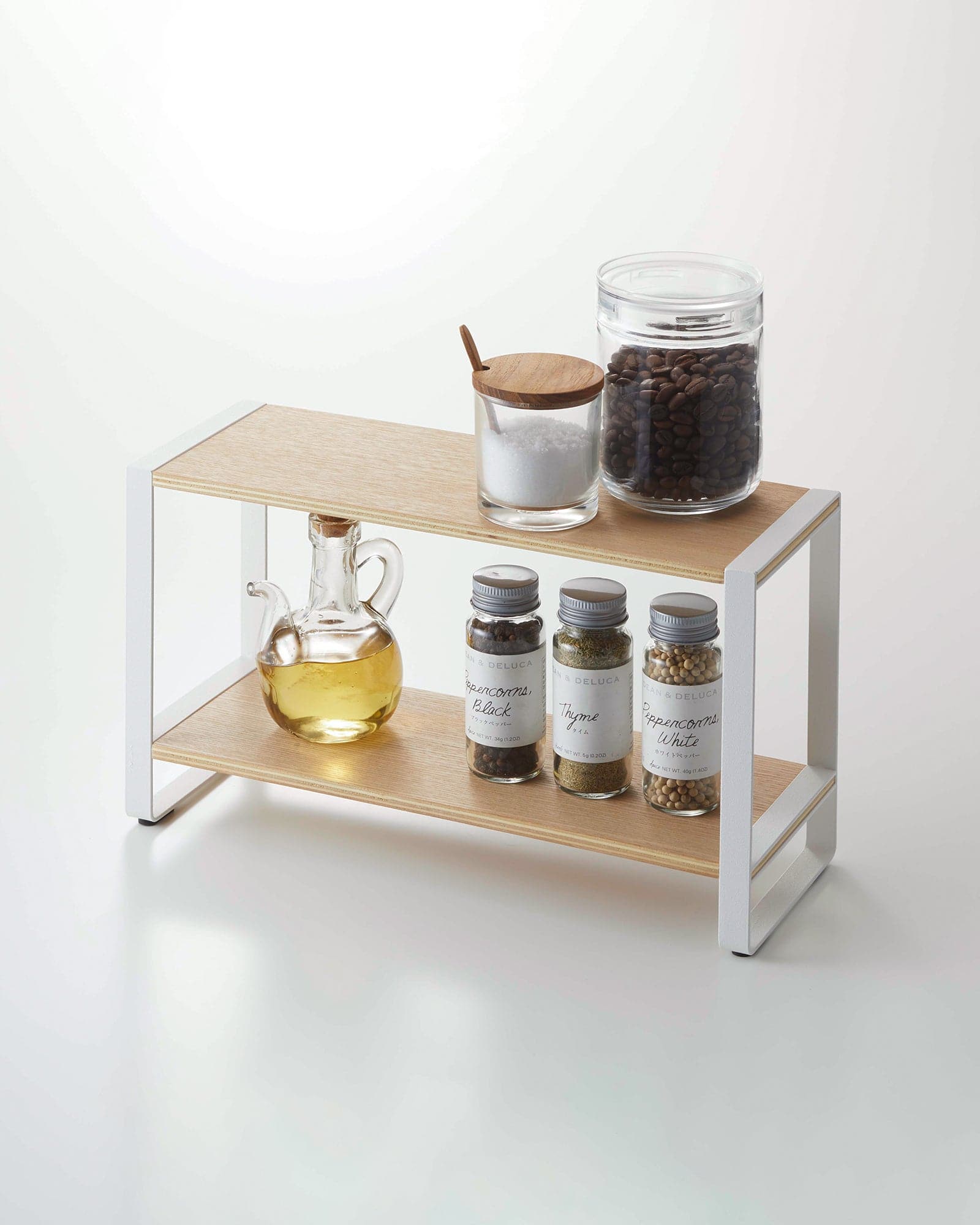 Yamazaki Home - Two-Tier Riser - Steel + Wood - White