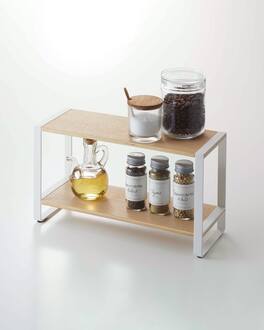 Yamazaki Home - Two-Tier Riser - Steel + Wood - White