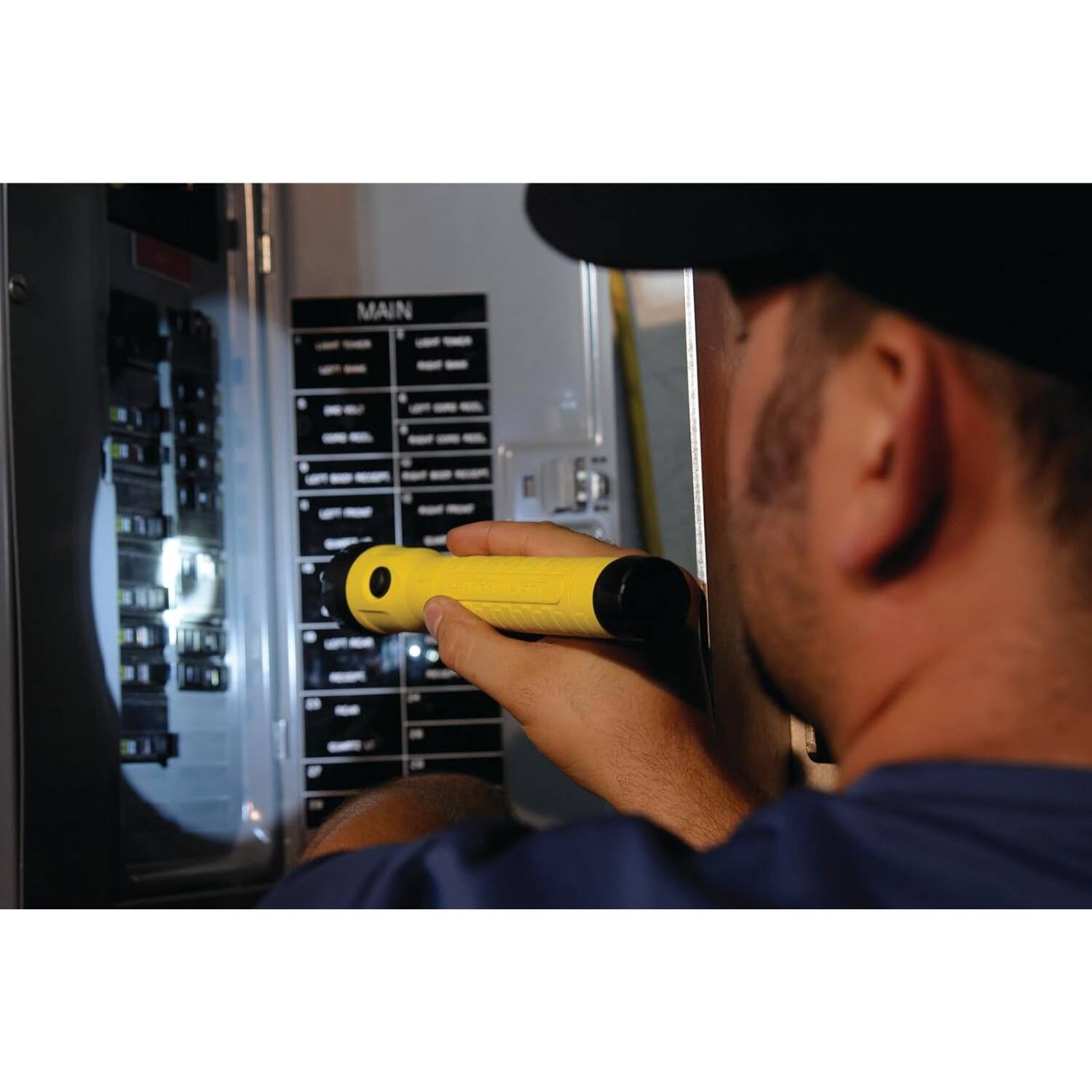 Angle. Streamlight - Streamlight 76412 PolyStinger LED HAZ-LO Intrinsically Safe Rechargeable Flashlight, Yellow - Yellow.