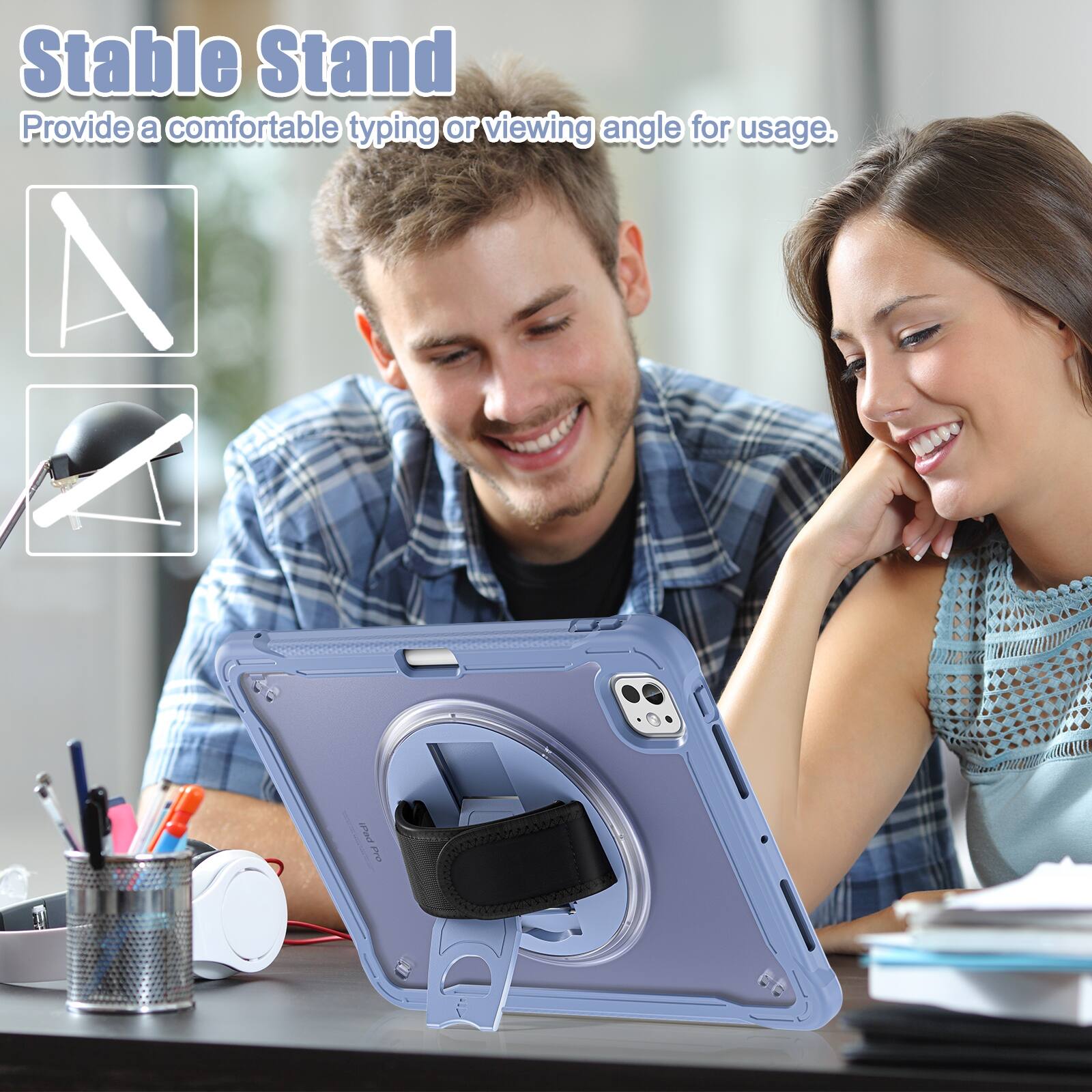 Stable Stand  
Provide a comfortable typing or viewing angle for usage.