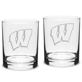 Jardine - Wisconsin Badgers 2-Piece 14oz. Classic Double Old-Fashioned Glass Set - Multicolor