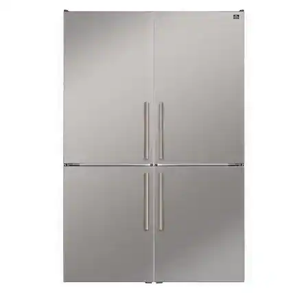 Front. Forno Appliances - Custodia 20.6 Cu. Ft. 48" Side-by-Side Refrigerator Pair with Ice Maker and Total No Frost - Stainless Steel - Stainless Steel.