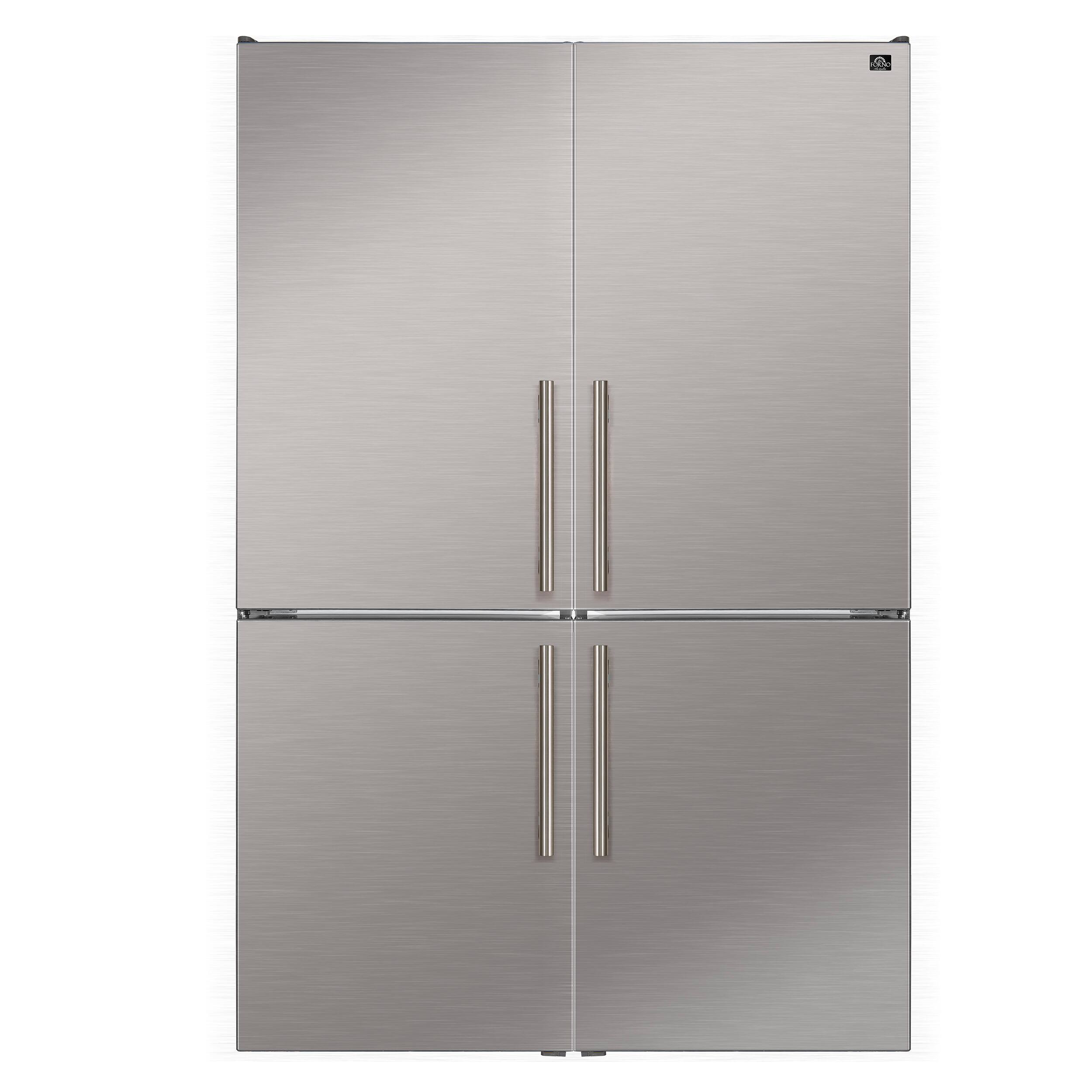 Front. Forno Appliances - Custodia 20.6 Cu. Ft. 48" Side-by-Side Refrigerator Pair with Ice Maker and Total No Frost - Stainless Steel - Stainless Steel.