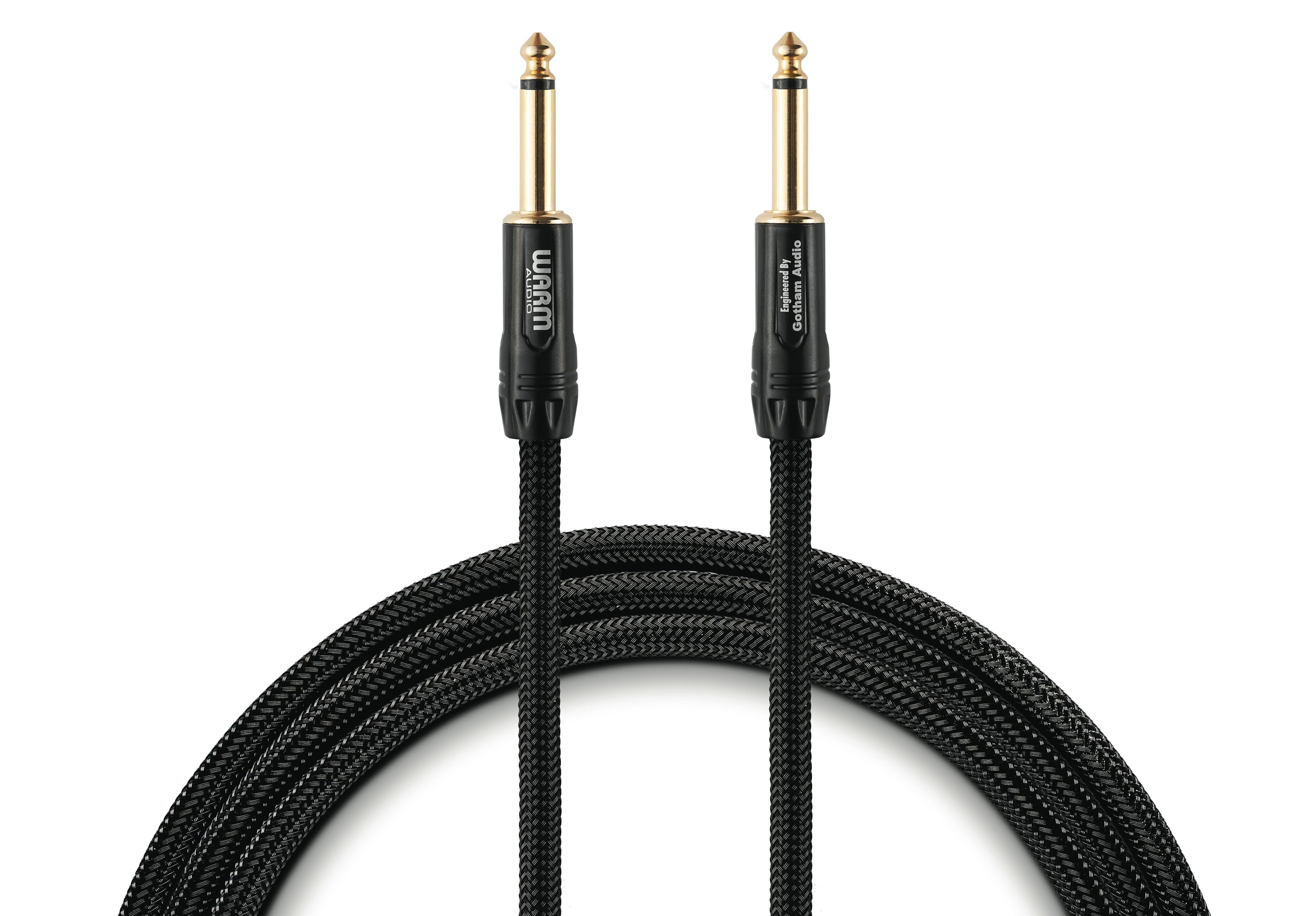 Warm Audio - 25 FT Premier Series Instrument Cable Straight-End TS, with Double-Ruessen Shielding and Braided Outer Wraps