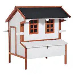 Pawhut - 47" Chicken Coop, Rabbit Hutch, Raised Poultry Cage, Portable Hen Pen, Backyard with Nesting Box, Handles