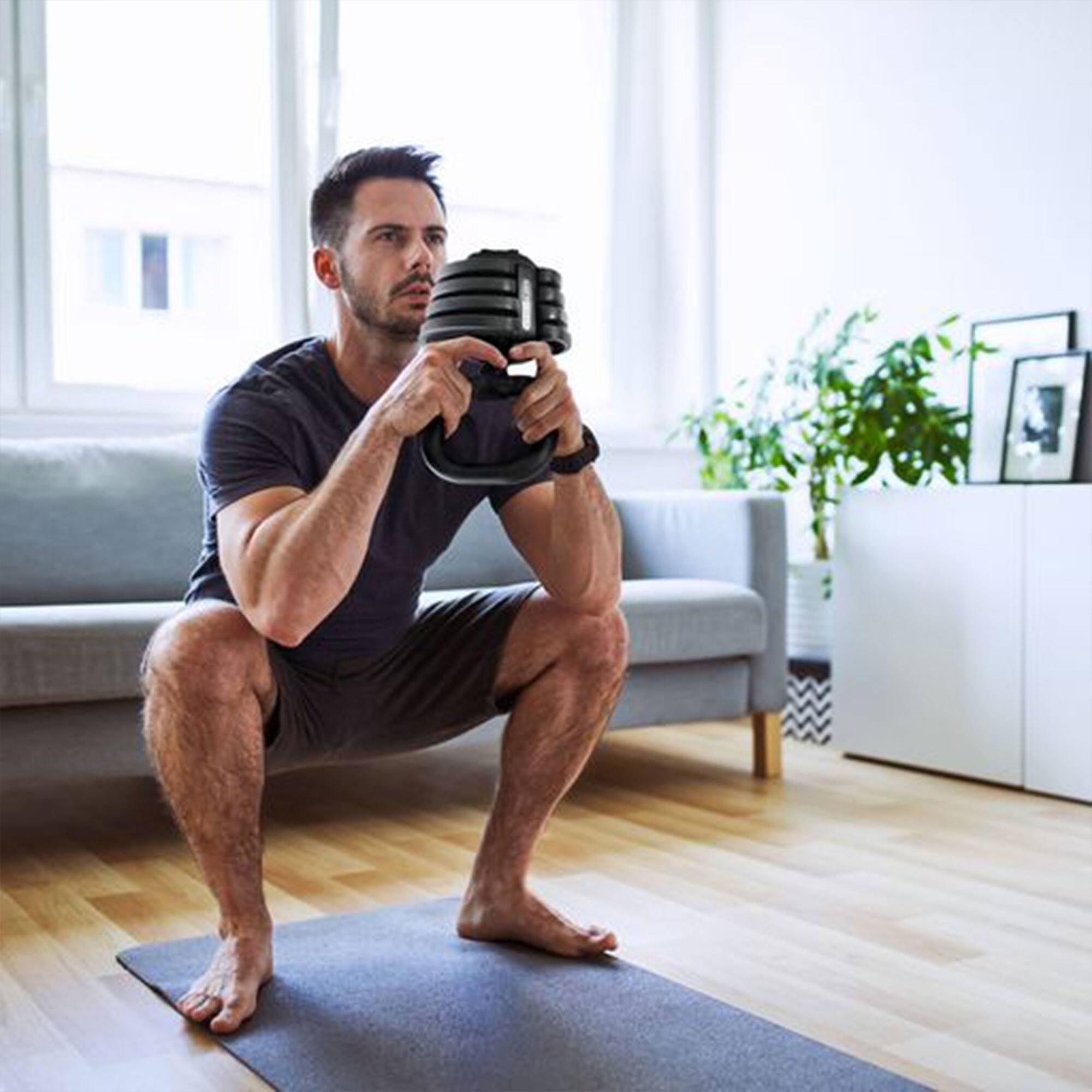 Alt View 5. HolaHatha - HolaHatha 3-in-1 Multifunctional Home Gym Workout Dumbbell Set Equipment, Black - Black.