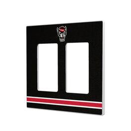 Keyscaper - NC State Wolfpack Stripe Design Double Rocker Lightswitch Plate - Multicolor