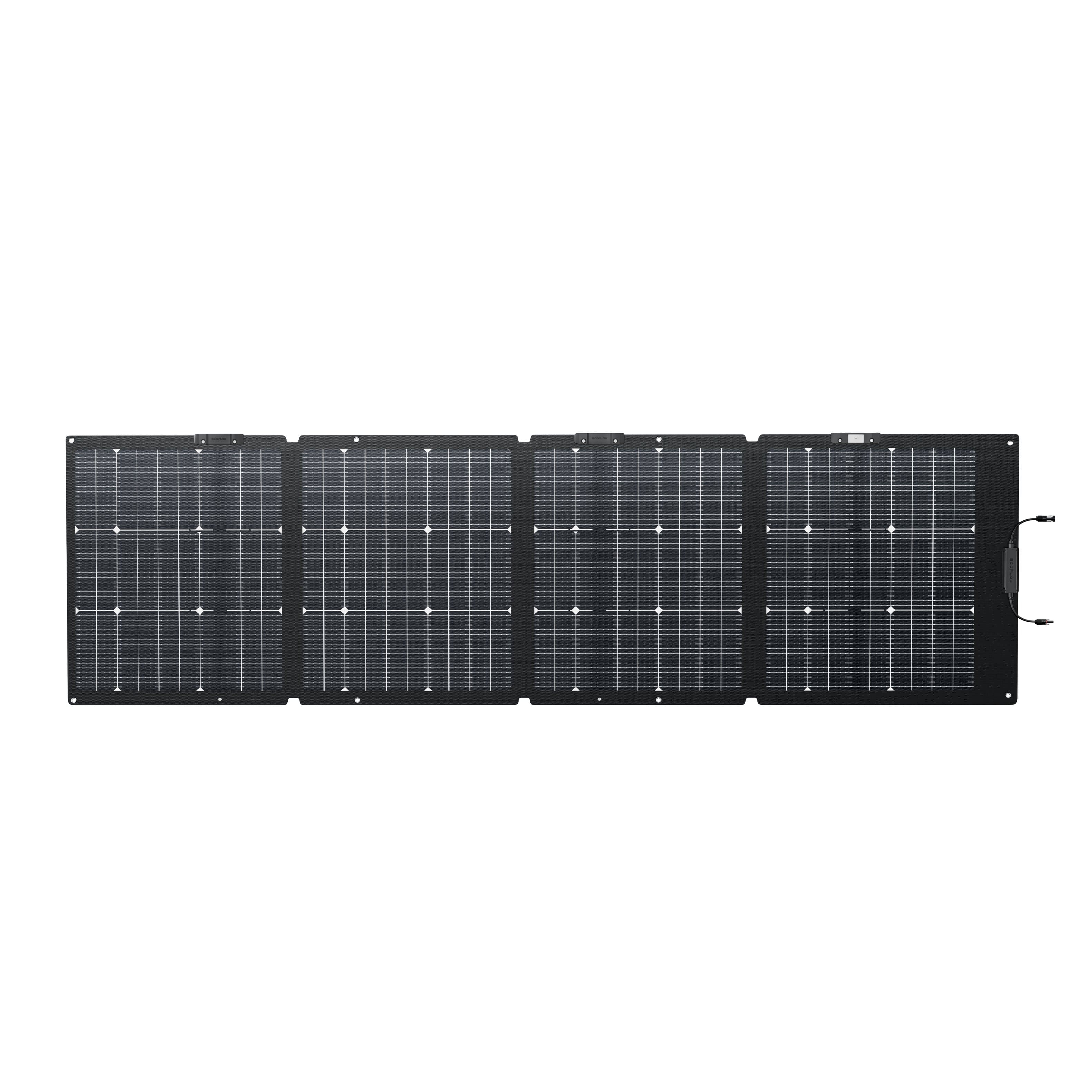 Front. EcoFlow - NextGen 220W Bifacial Portable Solar Panel - Black.