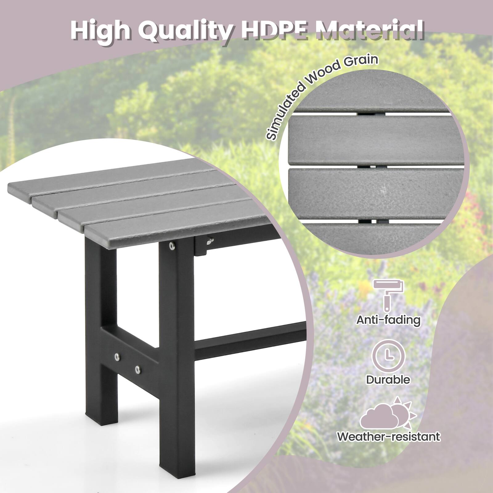 High Quality HDPE Material, Simulated Wood Grain, Anti-fading, Durable, Weather-resistant