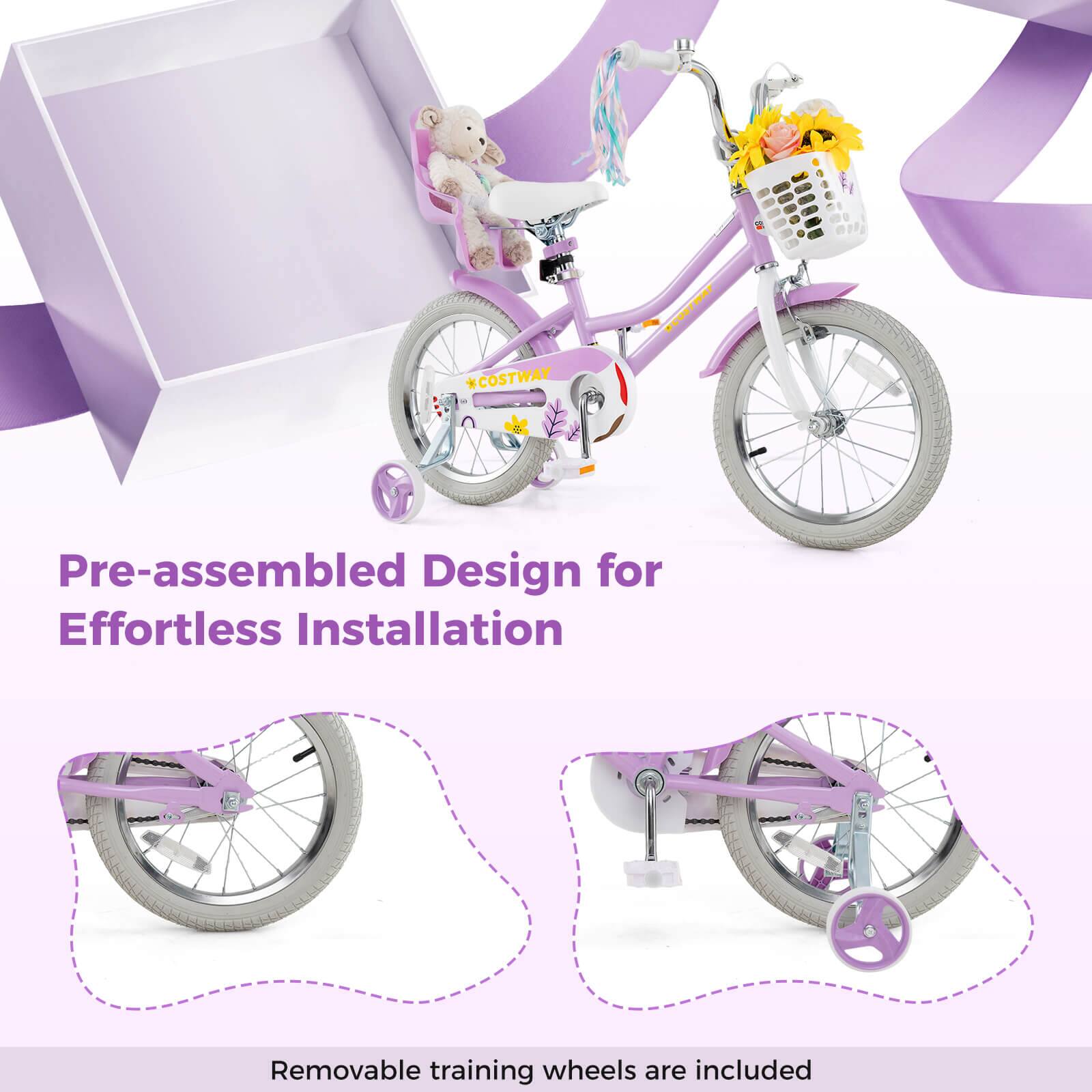 Pre-assembled Design for Effortless Installation  
Removable training wheels are included