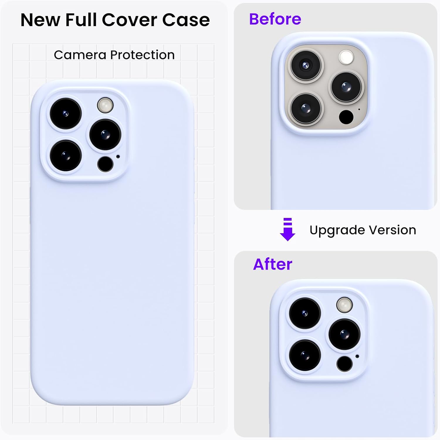 New Full Cover Case
Before
Upgrade Version
After
Camera Protection