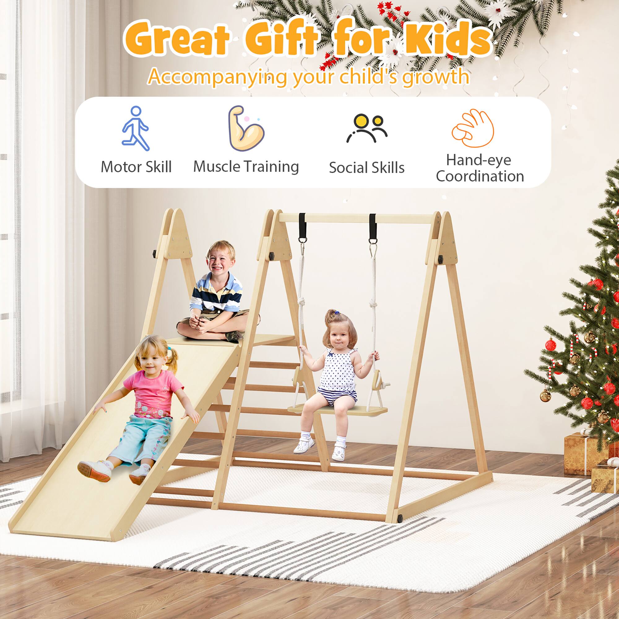 Great Gift for Kids  
Accompanying your child's growth  
Motor Skill  
Muscle Training  
Social Skills  
Hand-eye Coordination