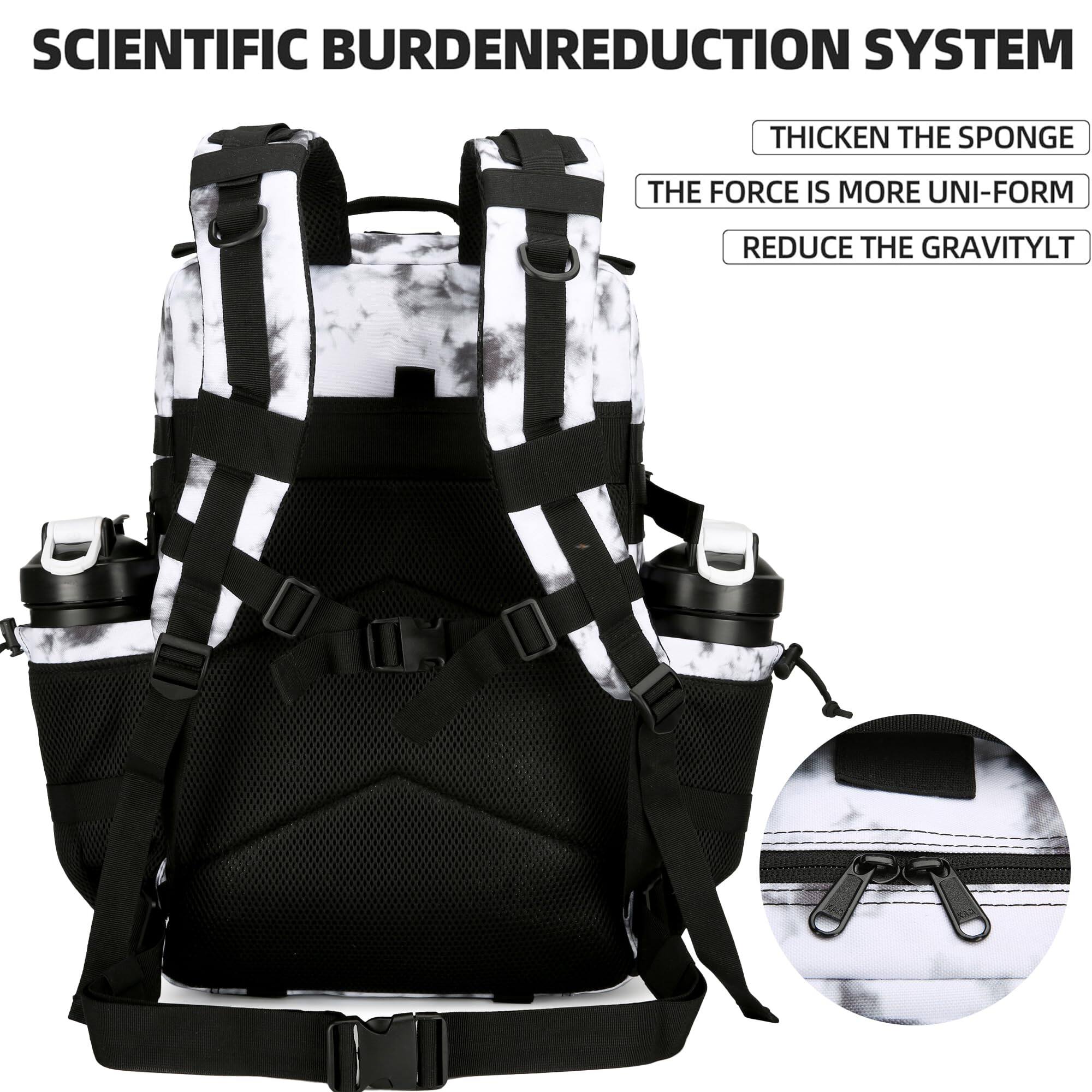 Alt View 3. Stamp n Camp - 45l Assault Backpack 3 Day Pack With Molle Waterproof Rucksack For Backpacks (blackwhite Camo) - Light Blue.