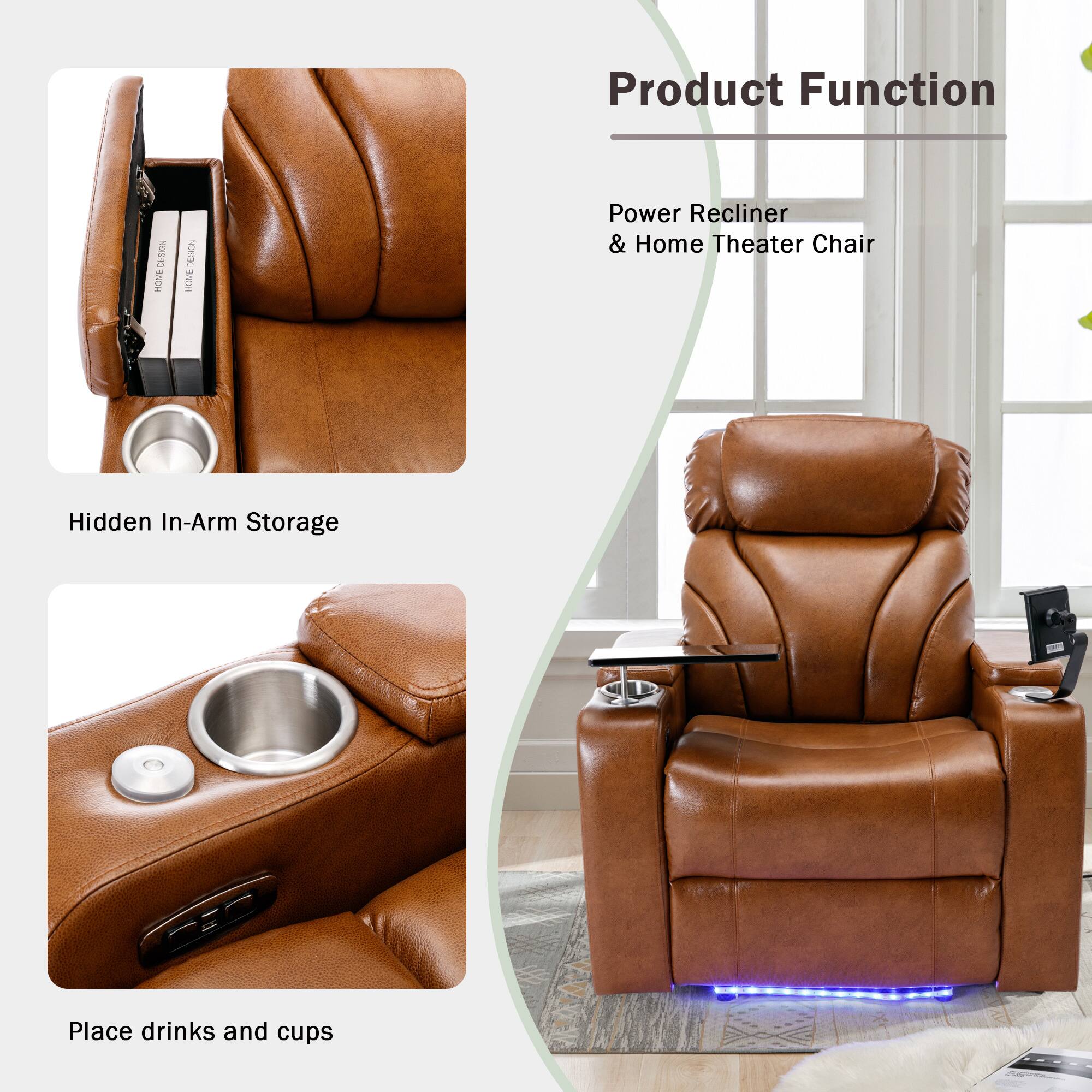 Product Function

Power Recliner & Home Theater Chair

Hidden In-Arm Storage

Place drinks and cups