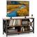 Front. Costway - TV Stand for TVs up to 55'' Entertainment Center w/ Storage Shelves Rustic Brown - Rustic Brown/Black.