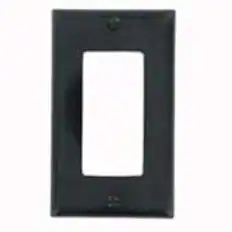 Front. Leviton - 004-80401-00E Single Gang Decora GFCI Wallplate - Black.