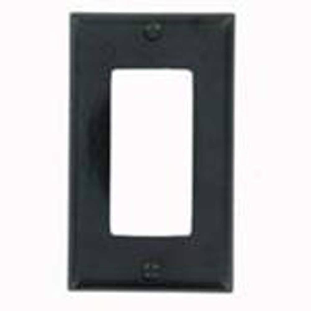 Front. Leviton - 004-80401-00E Single Gang Decora GFCI Wallplate - Black.