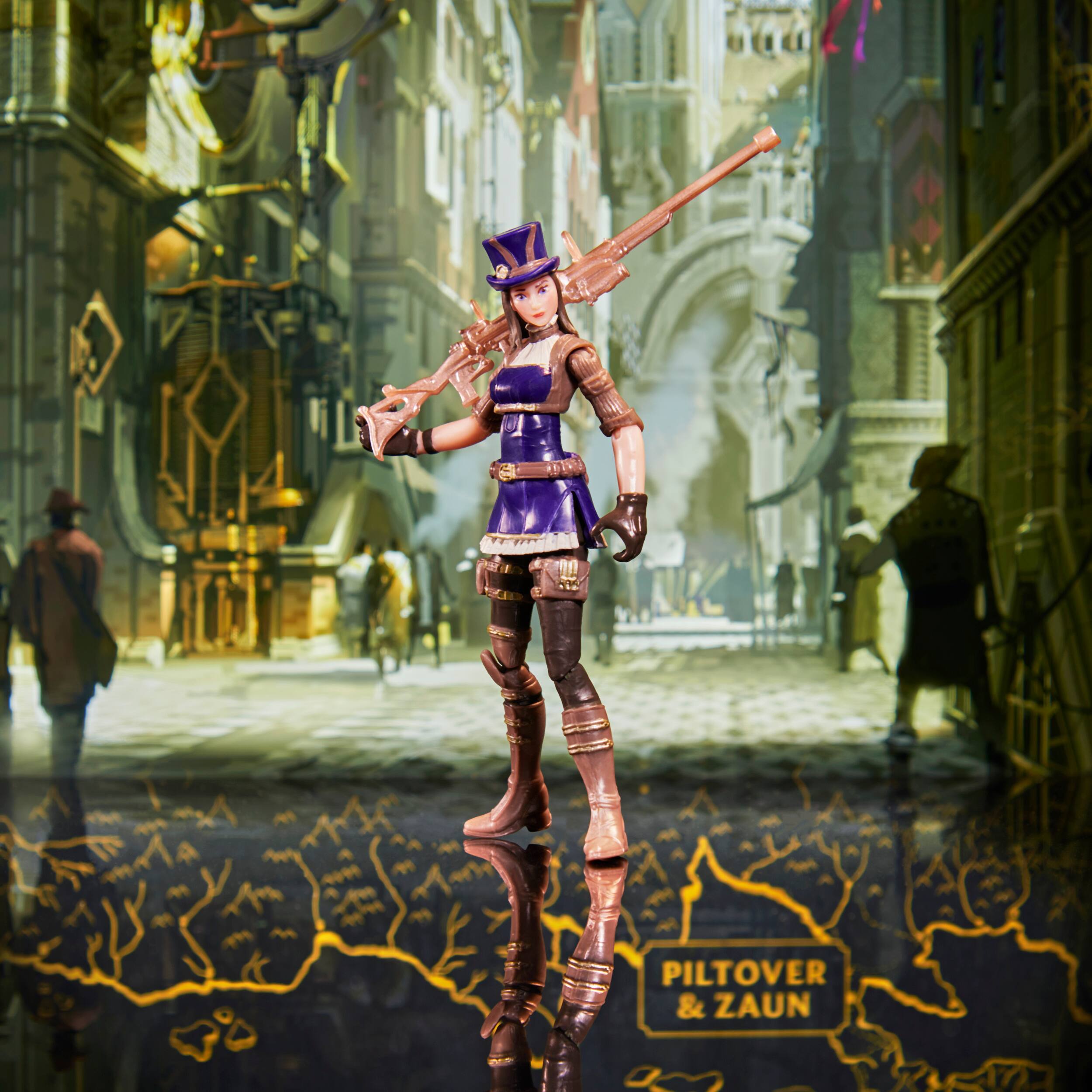 Alt View 18. League of Legends - Dual Cities Pack w/ Exclusive Jinx, Heimerdinger, Vi, Caitlyn, Ekko, 4-Inch Figures, Ages 12 and Up.