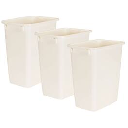 RubberMaid - 21 Quart Rectangular Kitchen Wastebasket Trash Can, Bisque (3 Pack) - Beige