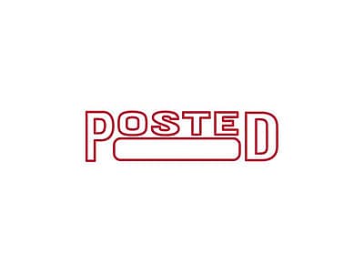 Alt View 1. Offistamp - Offistamp Posted Rectangle Pre-Inked Stamp, Red Ink (034521) - Red.