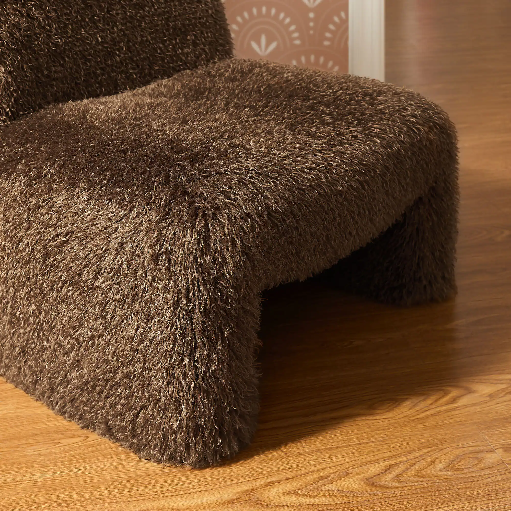 Alt View 2. Modway - Mina Faux Fur Accent Chair by Modway - Brown.