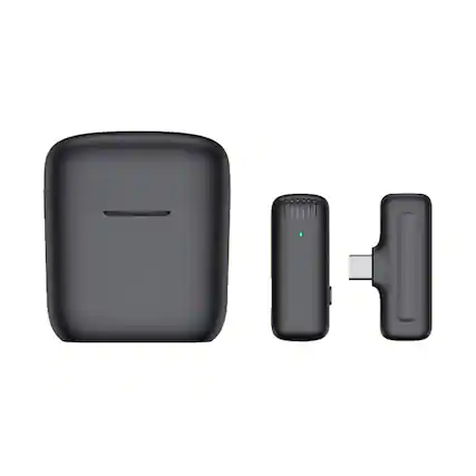 Front. Cluzine - Wireless Lavalier Microphone, Noise Canceling, 360° Pickup, Plug & Play, for iPhone/Android.