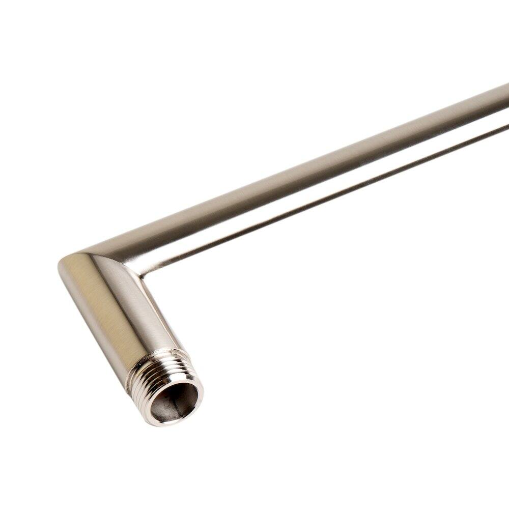 Angle. Alfi - Brushed Nickel 16" Round Wall Shower Arm - Silver.