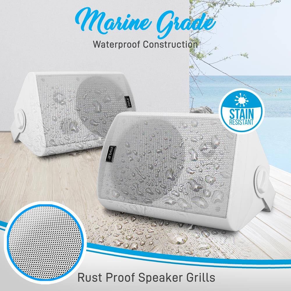 Marine Grade  
Waterproof Construction  

STAIN RESISTANT  

Rust Proof Speaker Grills